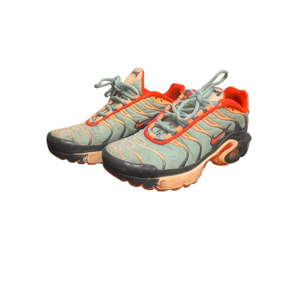 Nike Air Max Plus GS 'Swoosh Chain' sneakers in blue & orange colorway youth 5.5